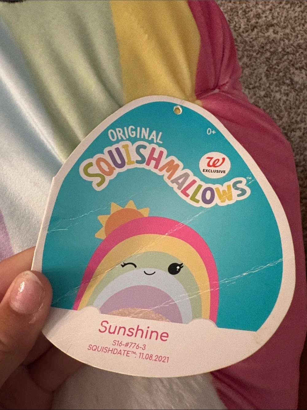 Squishmallows Pastel Rainbow Sunshine Plush in Pink, Yellow, Mint, Lavender